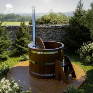 Купель уличная круглая с внутренней печью (KU244)