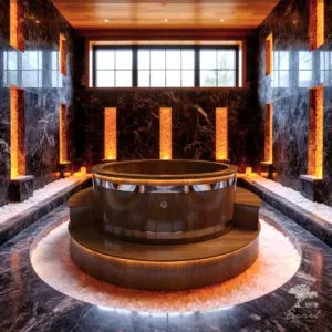 Купель интерьерная круглая с подиумом (KU254)