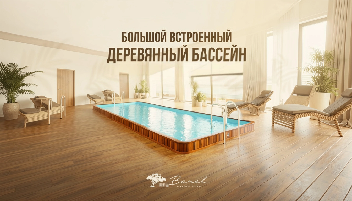 Большой прямоугольный встроенный деревянный бассейн Barel