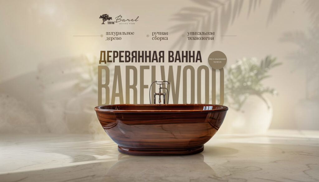 Эксклюзивная деревянная ванна Barelwood